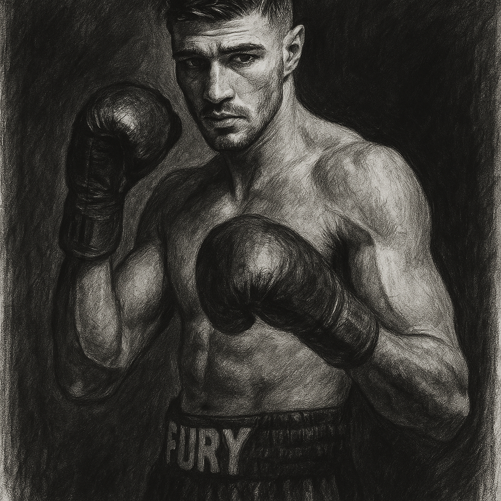 Tommy Fury charcoal portrait