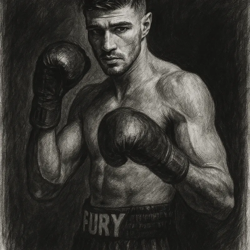 Tommy Fury charcoal portrait