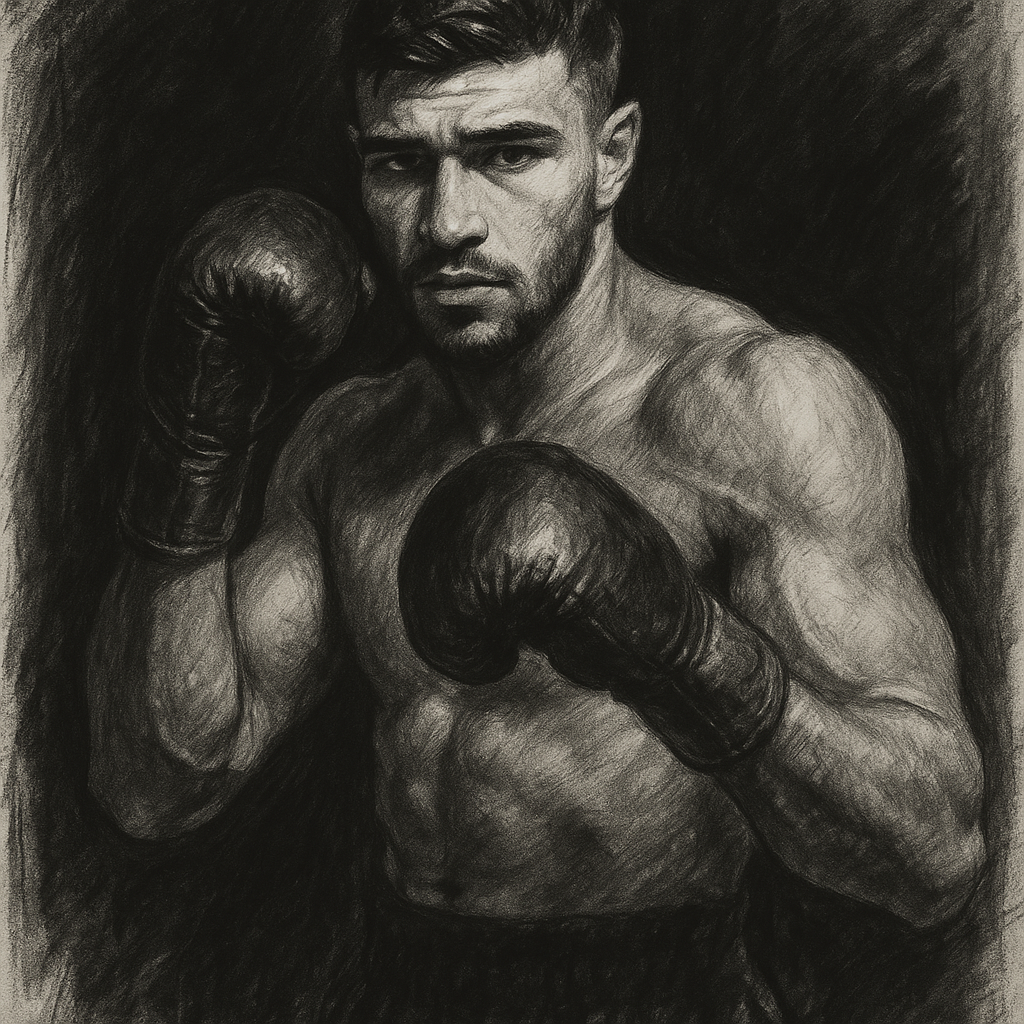 Tommy Fury vs Eddie Hall: Beauty vs The Beast Lands In Manchester, charcoal portrait
