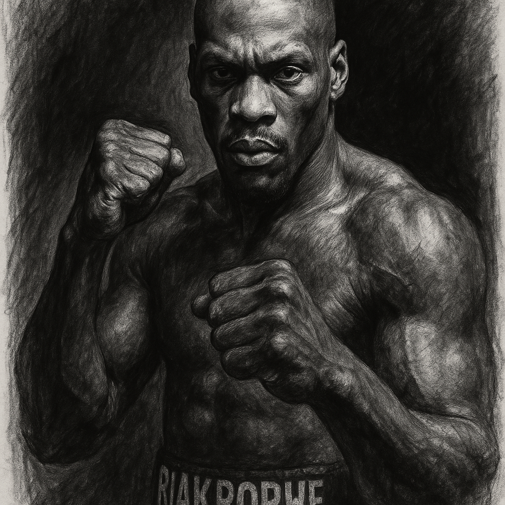Richard Riakporhe charcoal portrait heavyweight