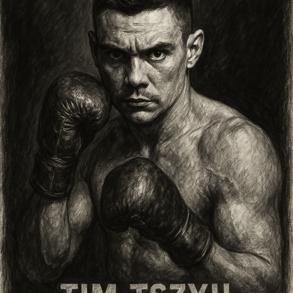 Tim Tszyu charcoal portrait super welterweight