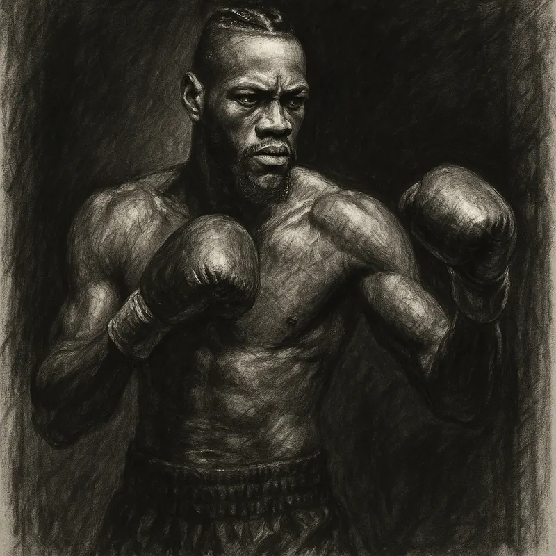 Deontay Wilder charcoal portrait