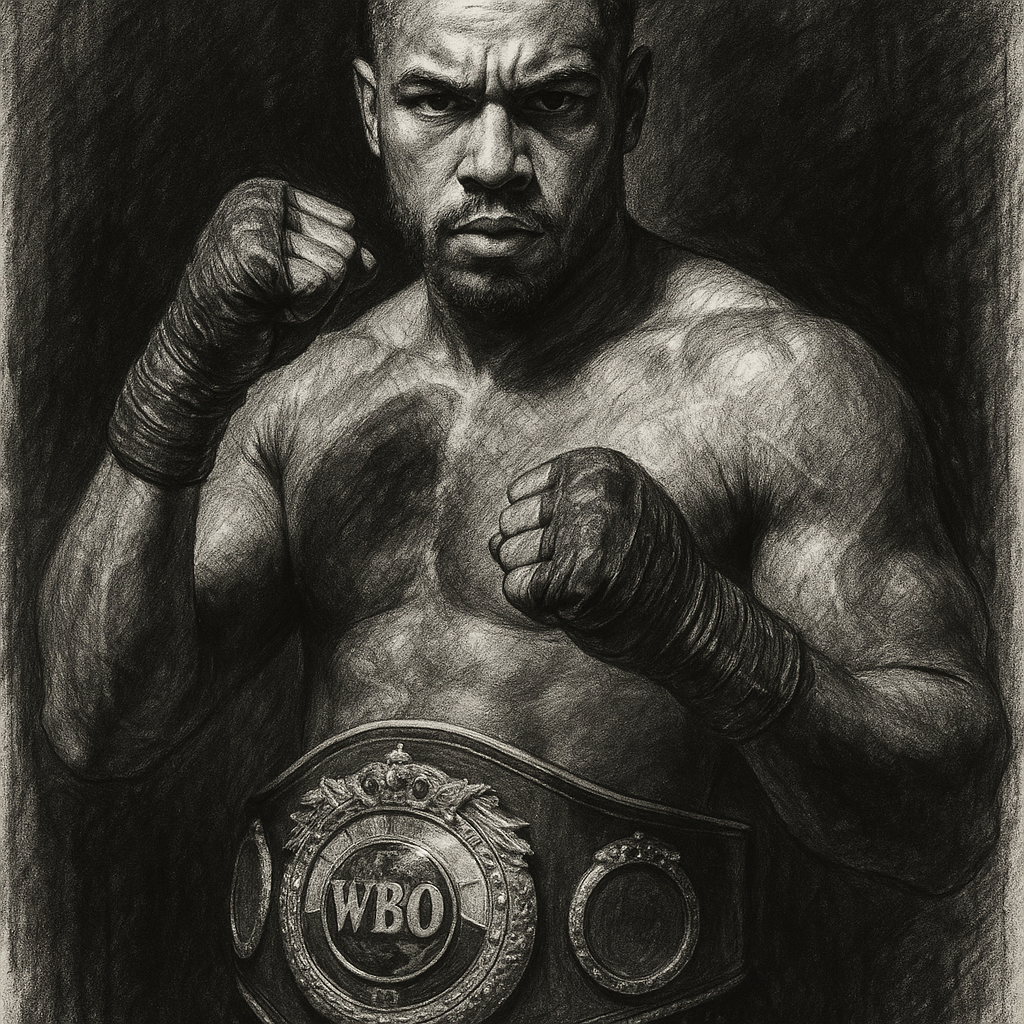Wardley v Dubois 48 hours out heavyweight title charcoal portrait