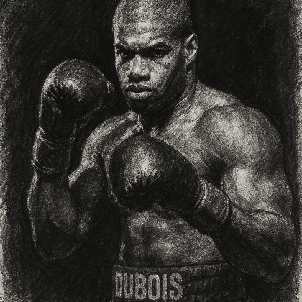 Wardley Dubois tale of the tape charcoal portrait