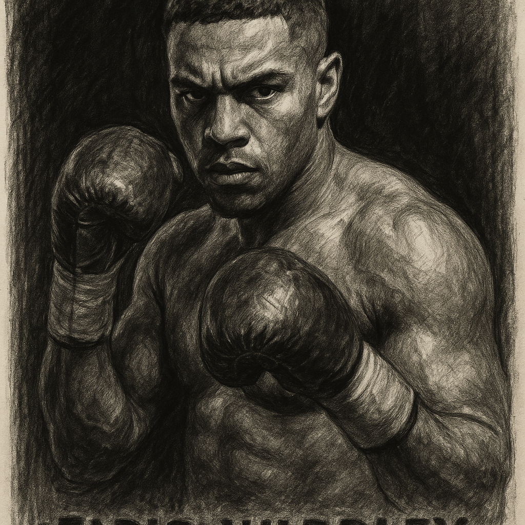 Fabio Wardley charcoal portrait WBO heavyweight champion fight week Manchester