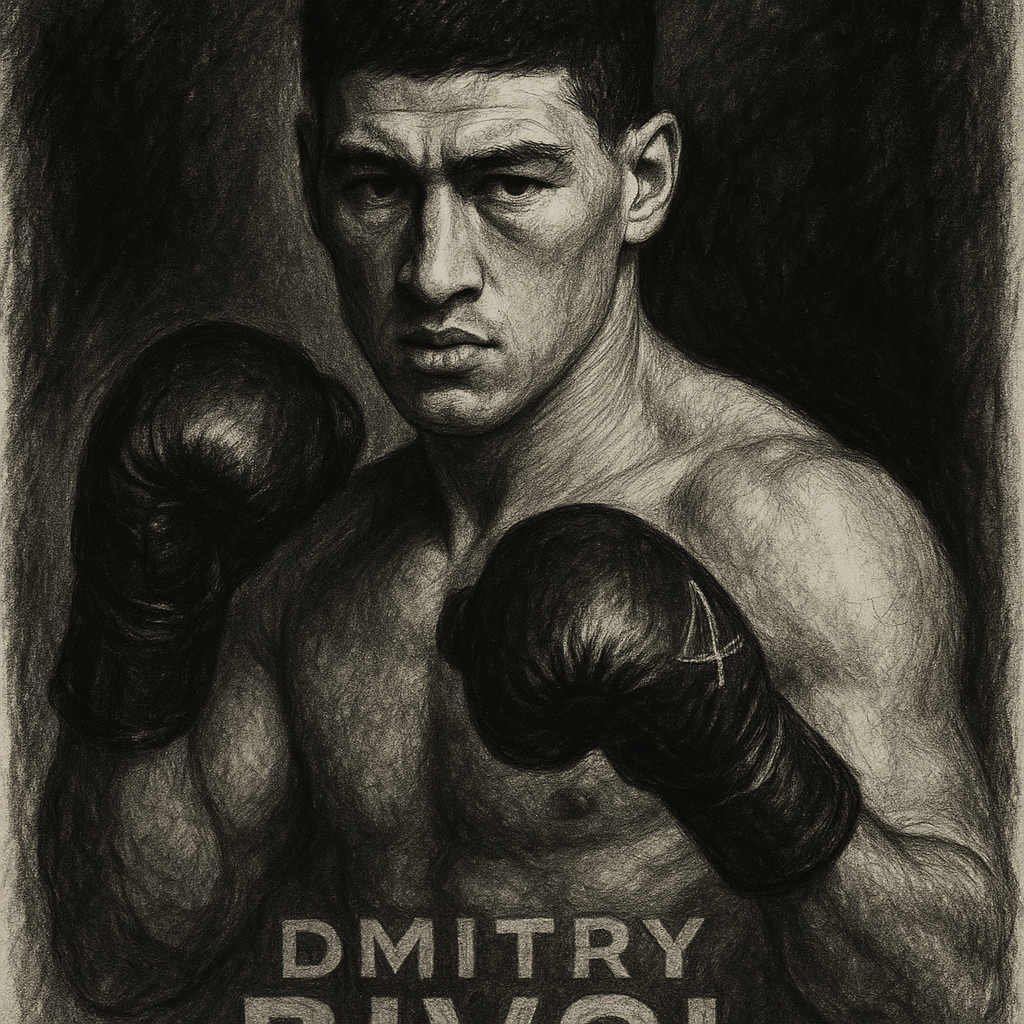 Dmitry Bivol charcoal portrait WBO mandatory