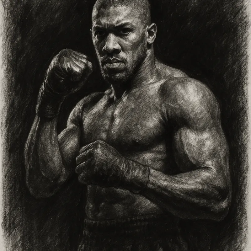 Anthony Joshua charcoal portrait