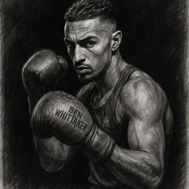 Ben Whittaker Faces Conor Wallace On Saturday With A Bivol Shot On The Line. I Think It Ends Early. charcoal portrait