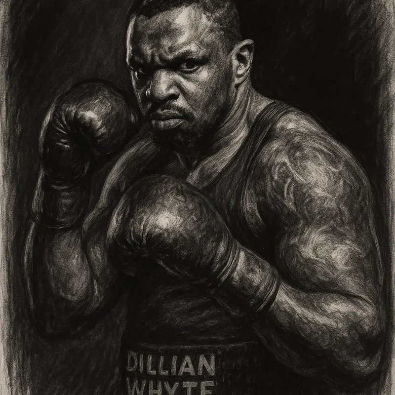 Dillian Whyte Says He Won't See The Fourth Round With Johnny Fisher. I Think He's Right. charcoal portrait
