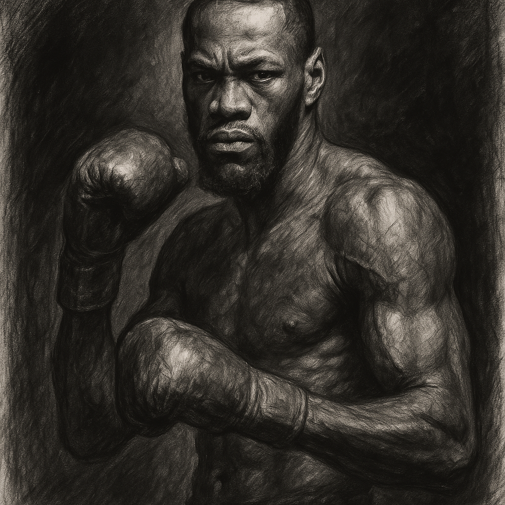 Deontay Wilder charcoal portrait post Chisora