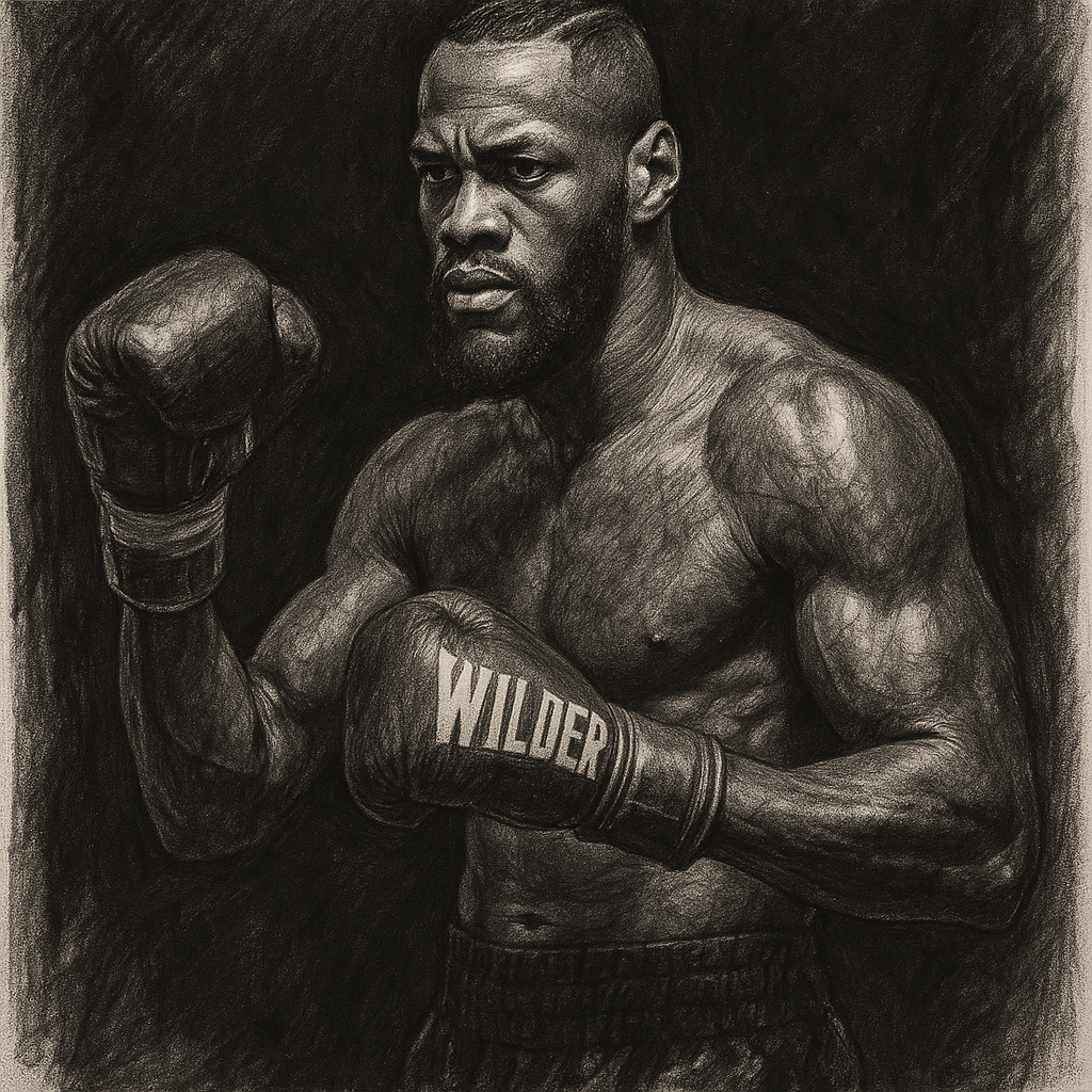 Deontay Wilder charcoal portrait heavyweight