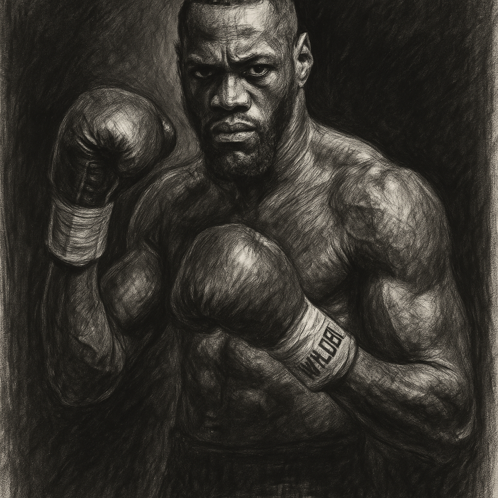 Deontay Wilder charcoal portrait heavyweight