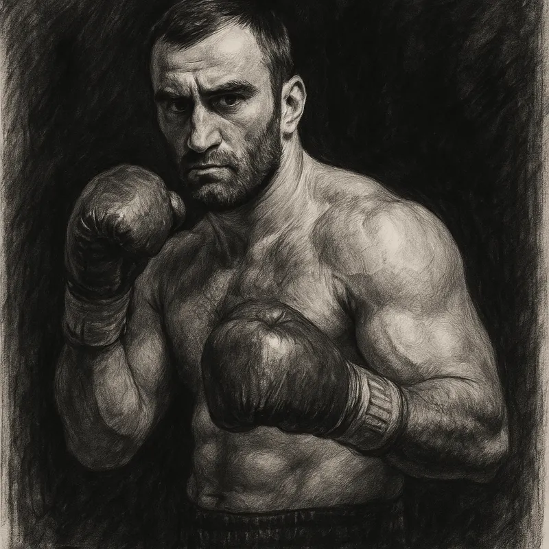 Yoka Out, Gassiev Hunts A Replacement charcoal portrait