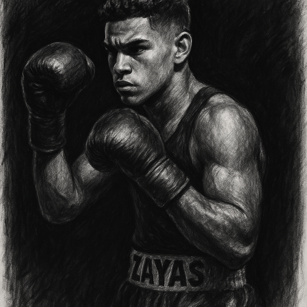 Zayas vs Ennis: Xander Refuses To Fear Boots Before Brooklyn, charcoal portrait