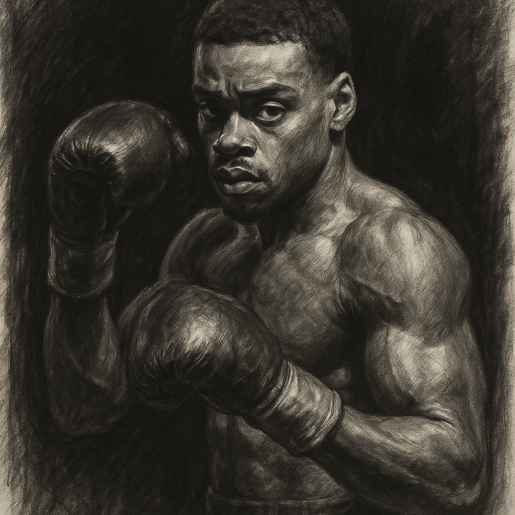 Errol Spence Jr charcoal portrait