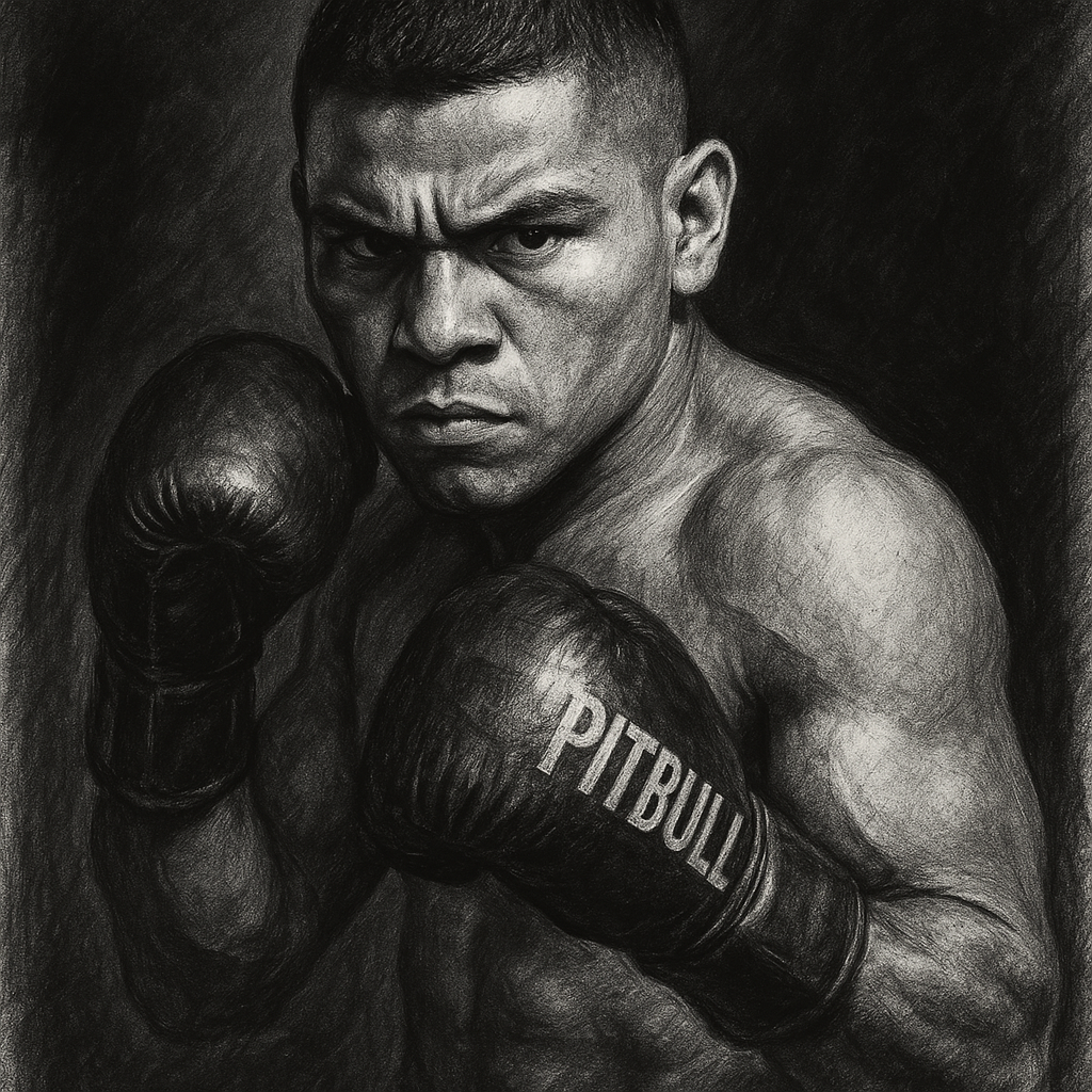 Isaac Cruz charcoal portrait boxing