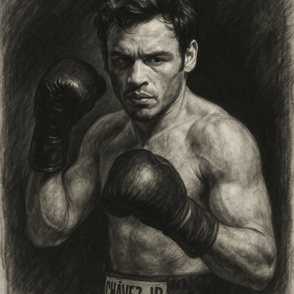 Julio Cesar Chavez Jr charcoal portrait